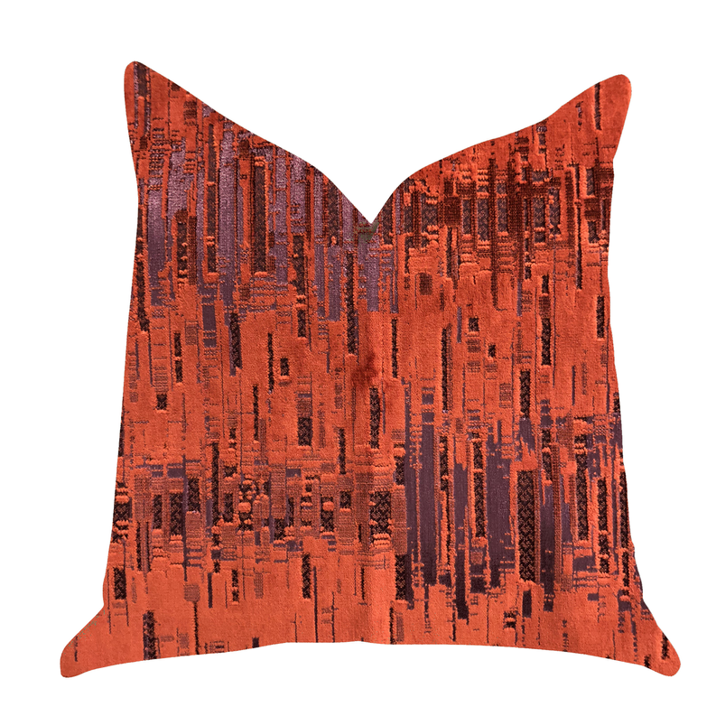 Plutus Luxury Throw Pillow (Orange Mixed Variety) Double sided  20" x 30" Queen