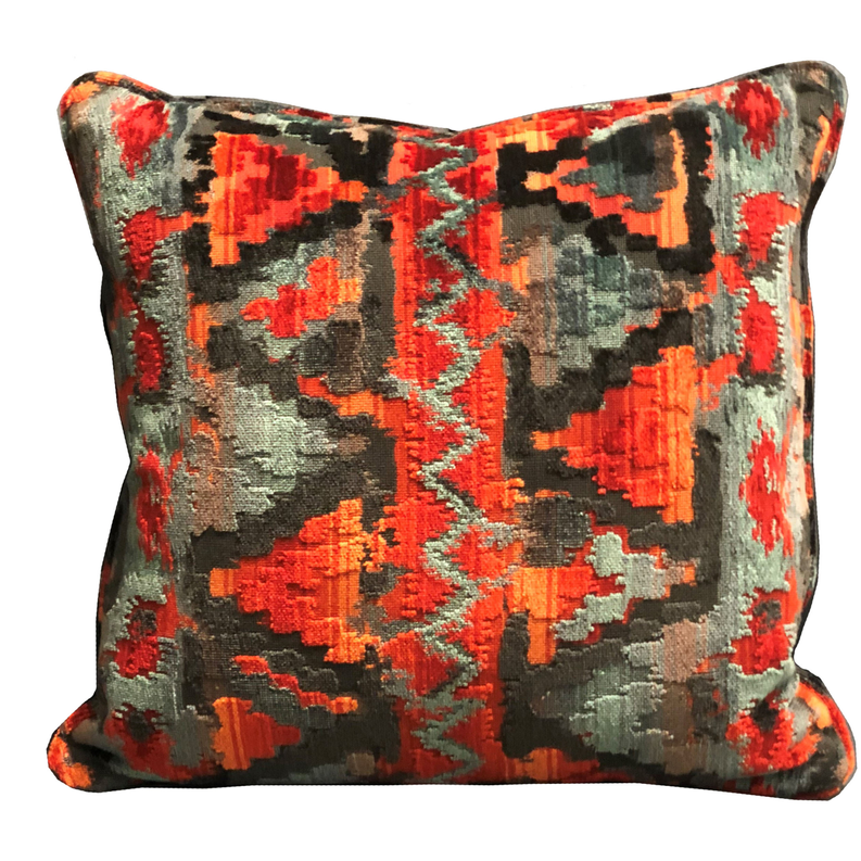 Plutus Luxury Throw Pillow (Red Mixed Variety 1) Double sided  18" x 18"