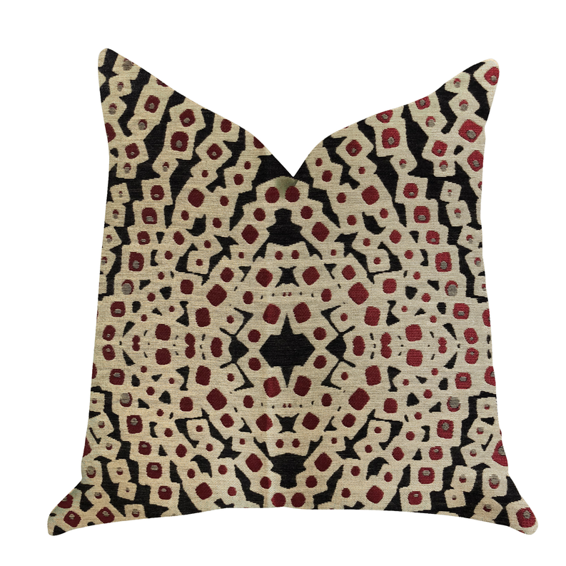 Plutus Luxury Throw Pillow (Red Mixed Variety 1) Double sided  22" x 22"