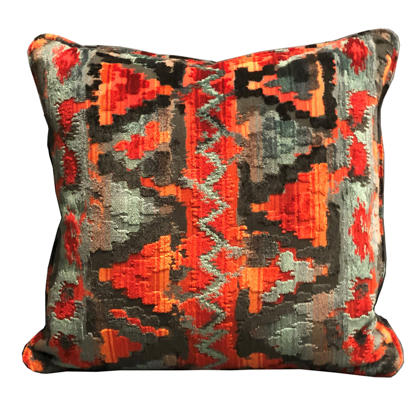 Plutus Luxury Throw Pillow (Red Mixed Variety 1) Double sided  24" x 24"