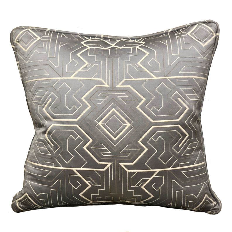 Plutus Luxury Throw Pillow (Silver Mixed Variety) Double sided  24" x 24"