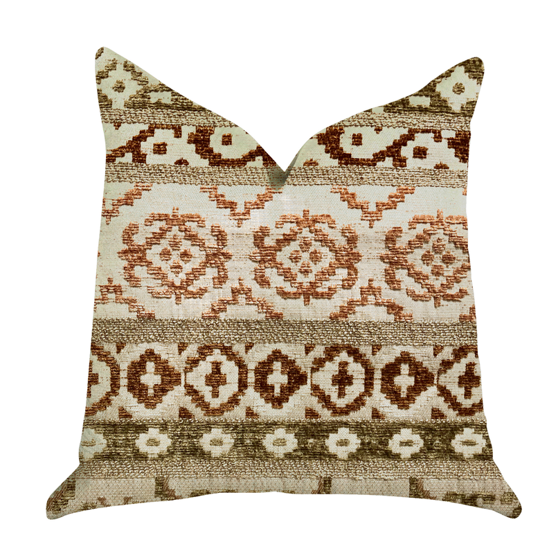 Plutus Luxury Throw Pillow (Tan Mixed Variety) Double sided  20" x 26" Standard