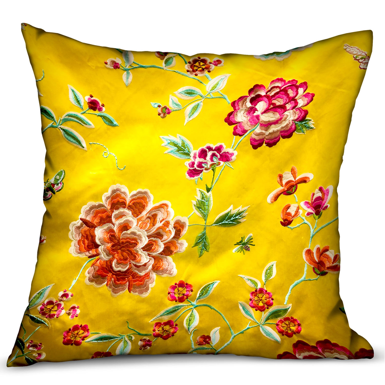 Plutus Luxury Throw Pillow (Yellow Mixed Variety) Double sided  18" x 18"