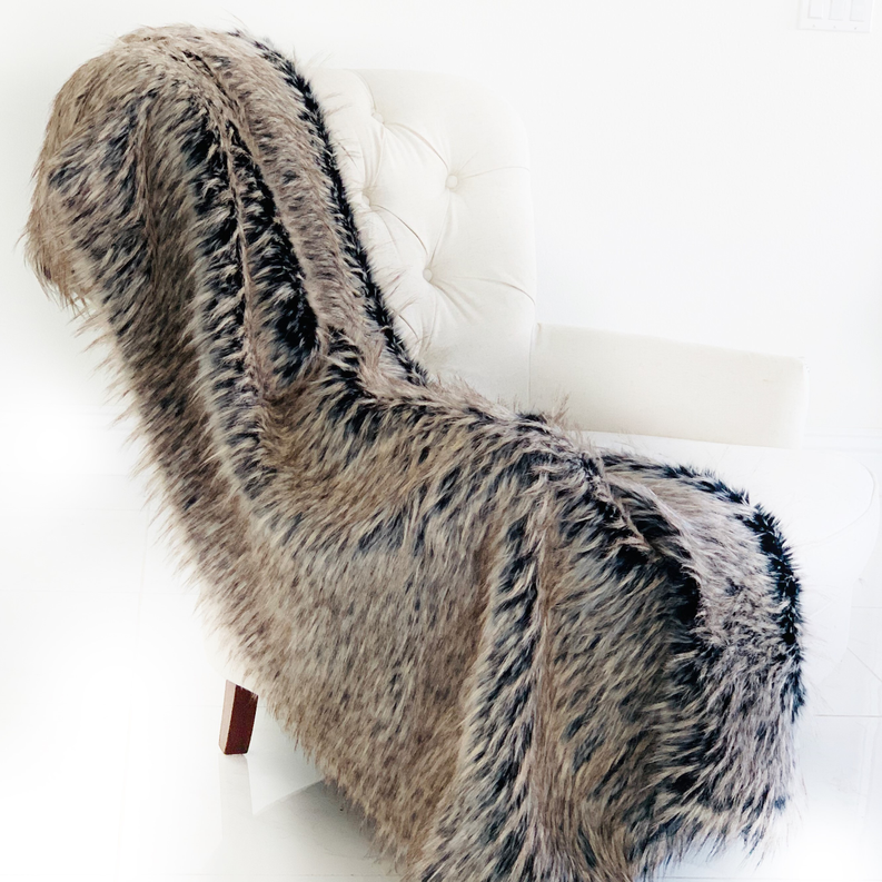 Plutus Plush Handmade Luxury Faux Fur Throw Throw 60W x 96L