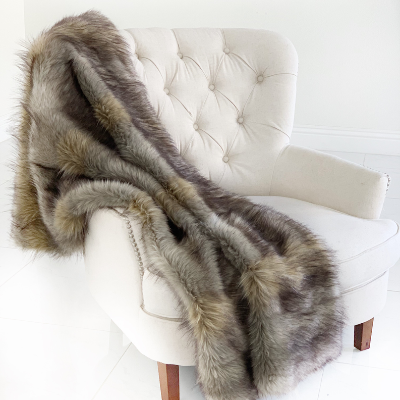 Plutus Plush Handmade Luxury Faux Fur Throw Throw 48W x 60L