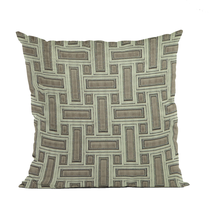 Plutus Stony Cut Velvet, Some Sparkle To It Luxury Throw Pillow Double sided  24" x 24" Truffle