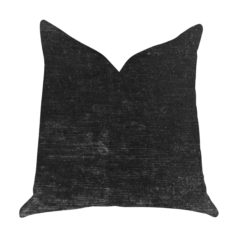 Plutus Velvet Throw Pillow Double sided  12" x 25" Black