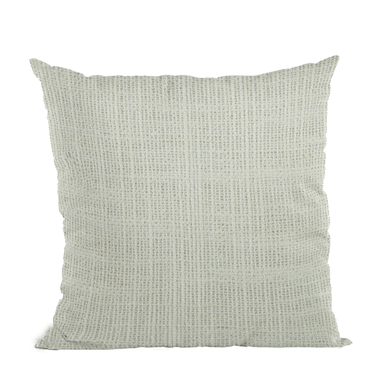 Plutus Wall Textured Solid, With Open Weave. Luxury Throw Pillow Double sided  22" x 22" White