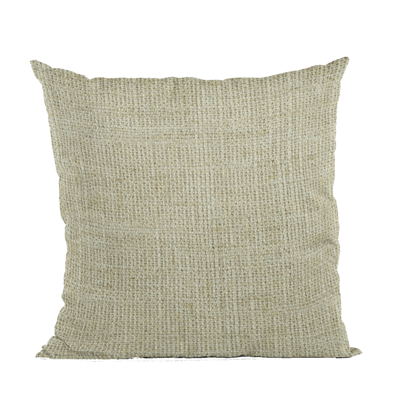 Plutus Wall Textured Solid, With Open Weave. Luxury Throw Pillow Double sided  22" x 22" Flax