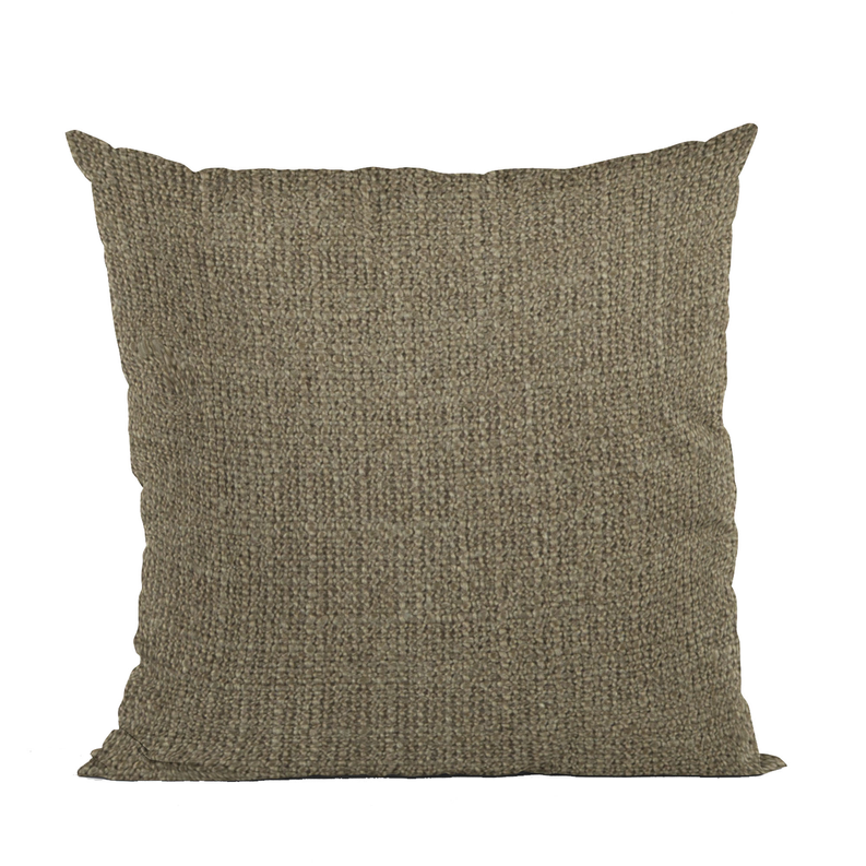 Plutus Wall Textured Solid, With Open Weave. Luxury Throw Pillow Double sided  22" x 22" Hemp