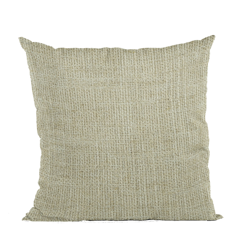 Plutus Wall Textured Solid, With Open Weave. Luxury Throw Pillow Double sided  20" x 20" Flax