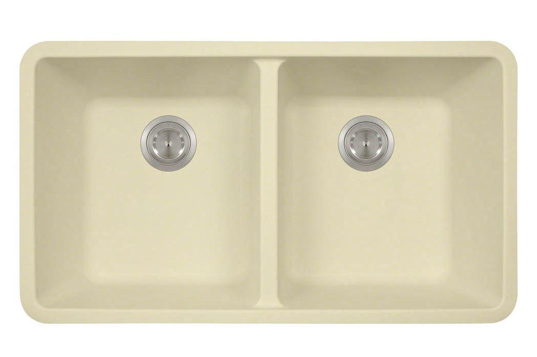 Polaris P208BE Beige Double Equal Bowl Kitchen Sink