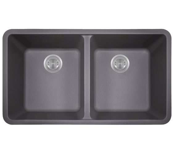 Polaris P208S Silver Astragranite Double Equal Bowl Kitchen Sink