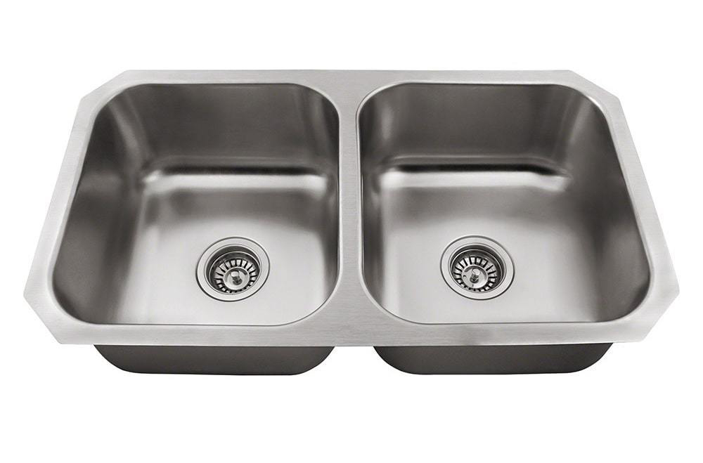 Polaris P2201US Equal Double Bowl Stainless Steel Sink
