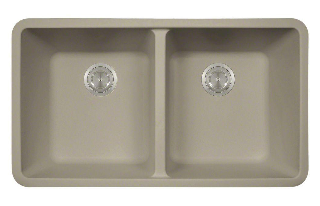 Polaris Sinks P208ST White Double Equal Bowl Astragranite Kitchen Sink