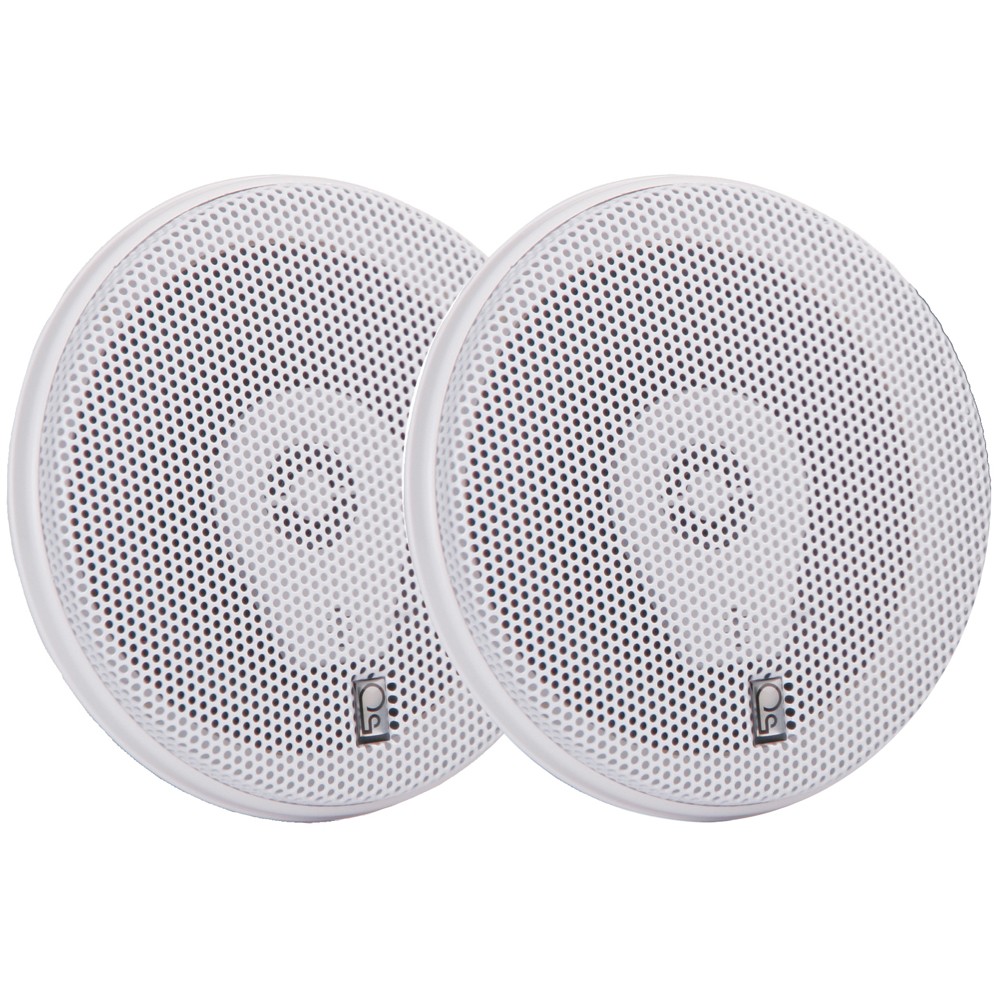 Poly-Planar MA8505W 5" Three-Way Titanium Series Marine Speakers - White