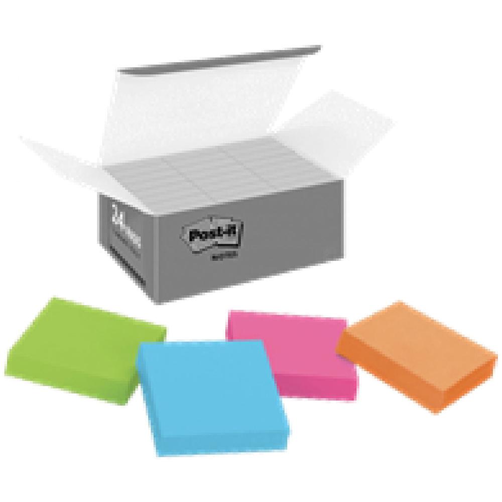 Post-it Super Sticky Notes - Energy Boost Color Collection - 2" x 2" - Square - 90 Sheets per Pad - Multicolor - Paper - Su