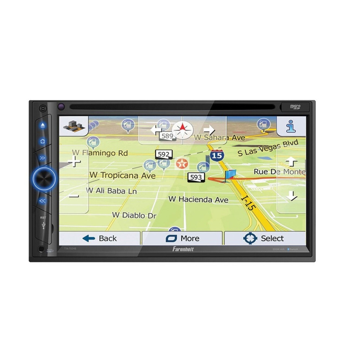 Farenheit 7" LCD DDin Navigation Indash DVD Player Bluetooth Android phonelink remote