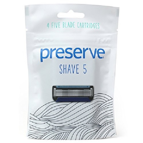 Preserve Replacement Cartridges For Preserve Shave Five Recycled Razor 4Ct (6X4 Ct)