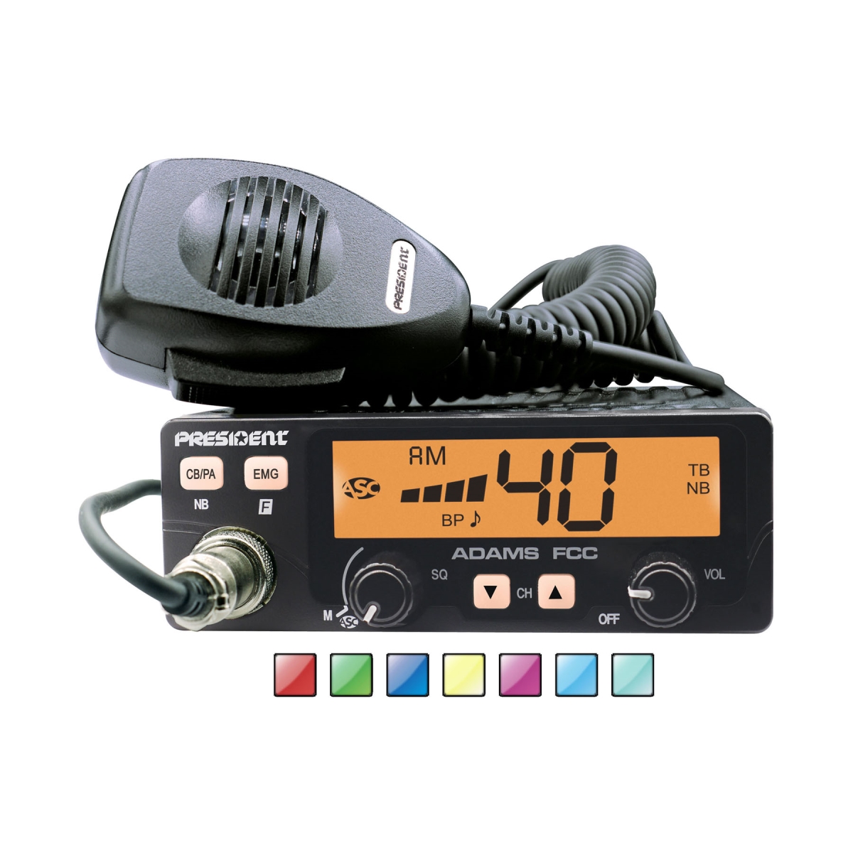 Adams FCC CB Radio 7 Colors