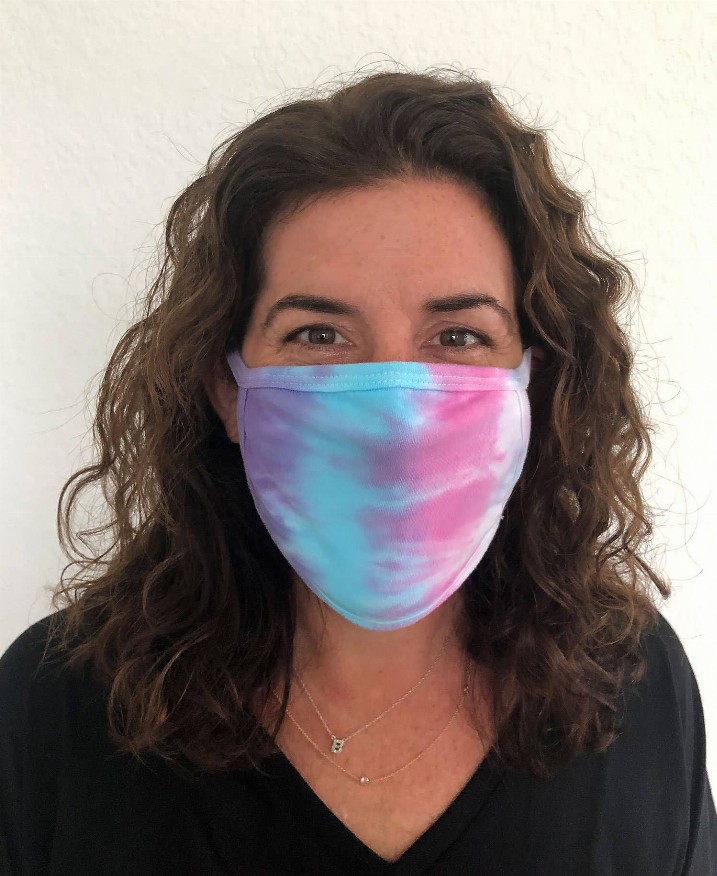 Colortone Tie Dye Ear Loop Mask Lagoon