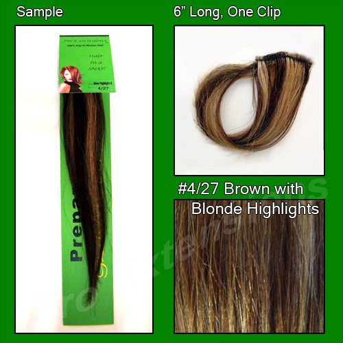#4/27 Chocolate Brown w/ Blonde Highlights Sample