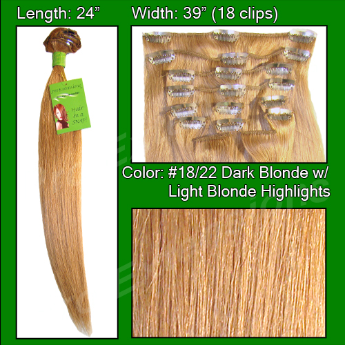 #18/22 Dark Blonde with Golden Highlights - 24 inch