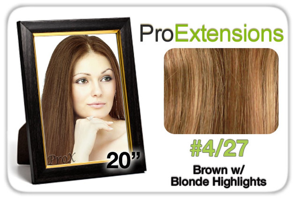 Pro Lace 20", #4/27 Brown w/Blonde Highlights 