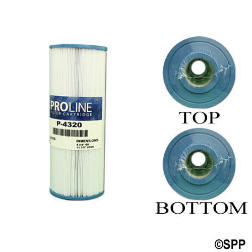 Filter Cartridge, Proline, Diameter: 4-5/8", Length: 11-7/8", Top: 2-1/16" Open, Bottom: 2-1/16" Open, 20 sq ft