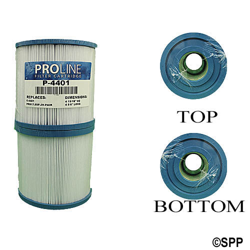 Filter Cartridge, Proline, Diameter: 4-15/16", Length: 4-5/8", Top: 2-1/8" Open, Bottom: 2-1/8" Open, 35 sq ft