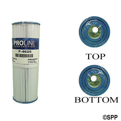 Filter Cartridge, Proline, Diameter: 4-15/16", Length: 13-5/16", Top: 2-1/8" Open, Bottom: 2-1/8" Open, 25 sq ft