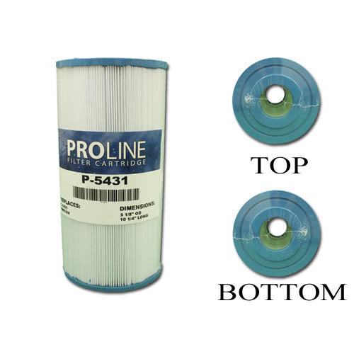 Filter Cartridge, Proline, Diameter: 5-1/8", Length: 10-1/4", Top: 1-15/16" Open, Bottom: 1-15/16" Open, 30 sq ft