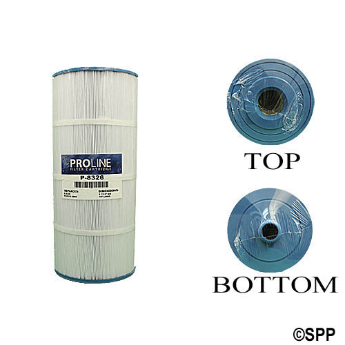 Filter Cartridge, Proline, Diameter: 8-7/16", Length: 19", Top: 1-1/2" Male Slip Fitting, Bottom: 2-1/2" Open, 125 sq ft