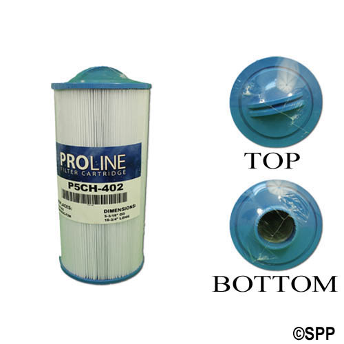 Filter Cartridge, Proline, Diameter: 5-3/16", Length: 10-3/4", Top: Handle, Bottom: 2" MPT, 40 sq ft
