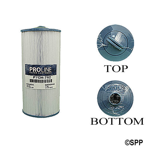 Filter Cartridge, Proline, Diameter: 7", Length: 14-3/4", Top: Handle, Bottom: 2" MPT, 75 sq ft