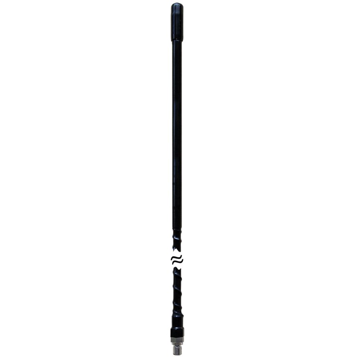 2' 3/8X24 Thread Fiberglass Antenna Black (Bulk)