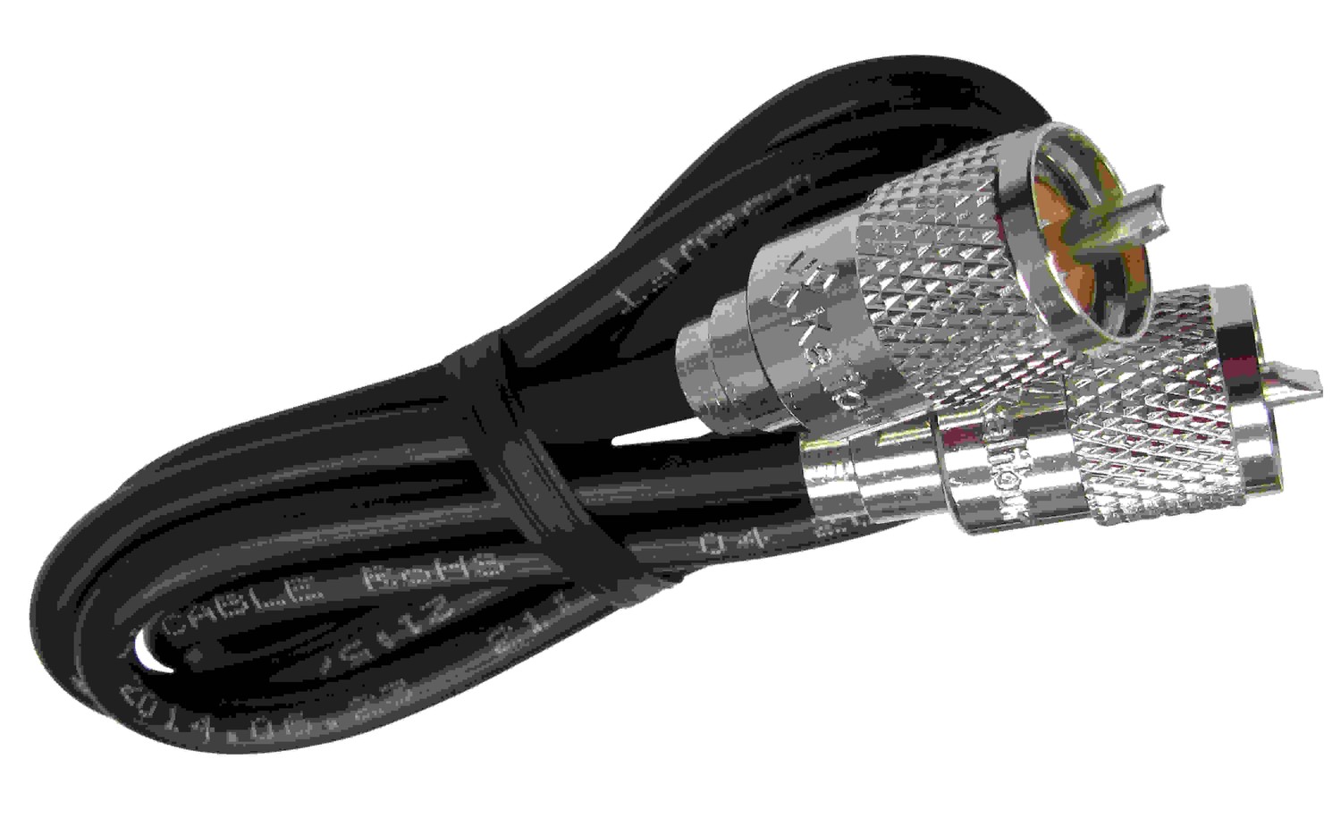 25' Rg8X Black Coax Cable With Pl259 Connectors On Each End