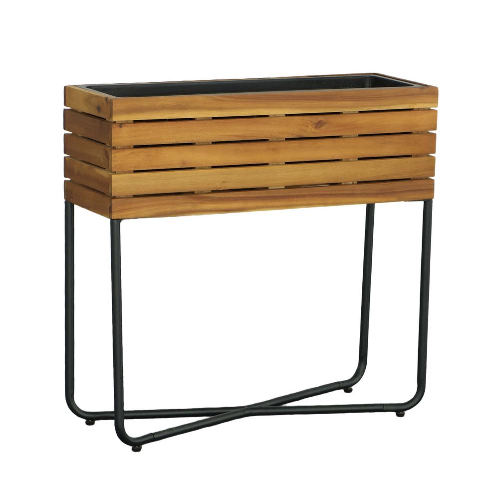 Rect Planter W/ Metal Legs, Natural