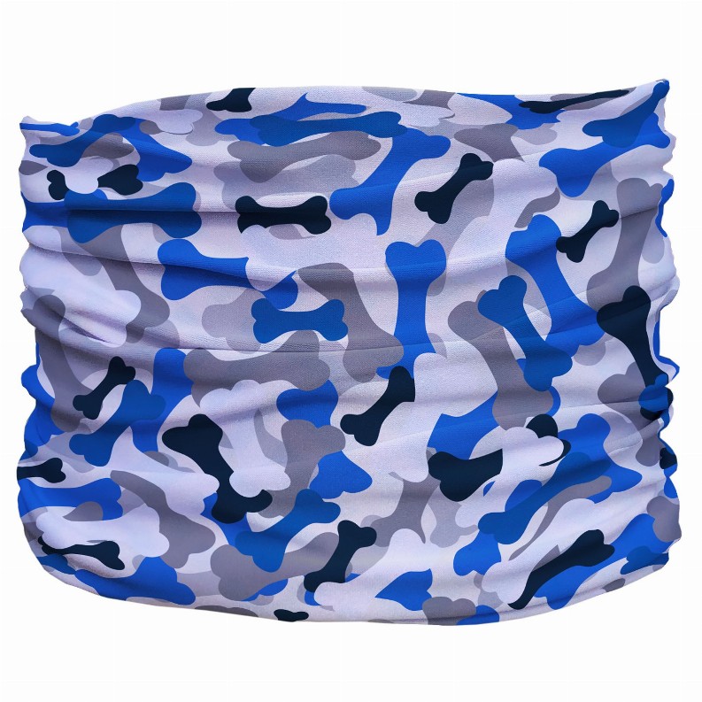 Bone Camo Pup Scruff - Teeny Blue,Grey