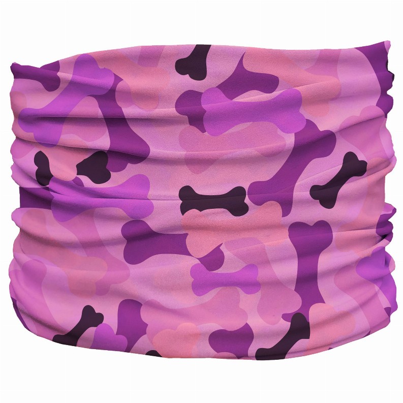 Bone Camo Pup Scruff - XS Pink