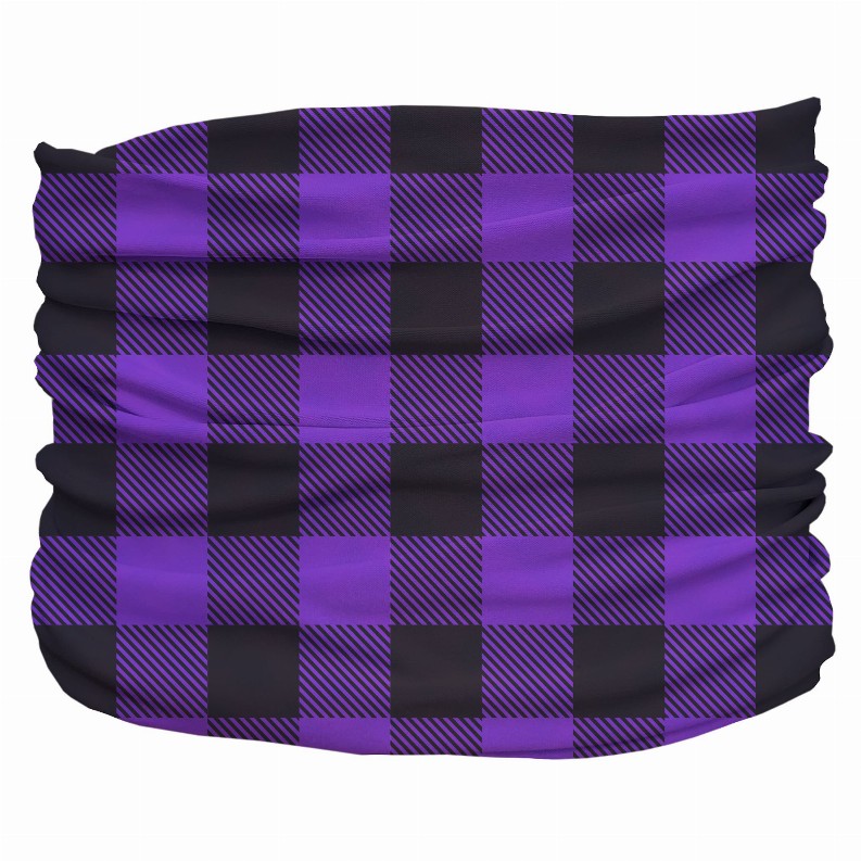 Buffalo Plaid Pup Scruff - XL Purple,Black