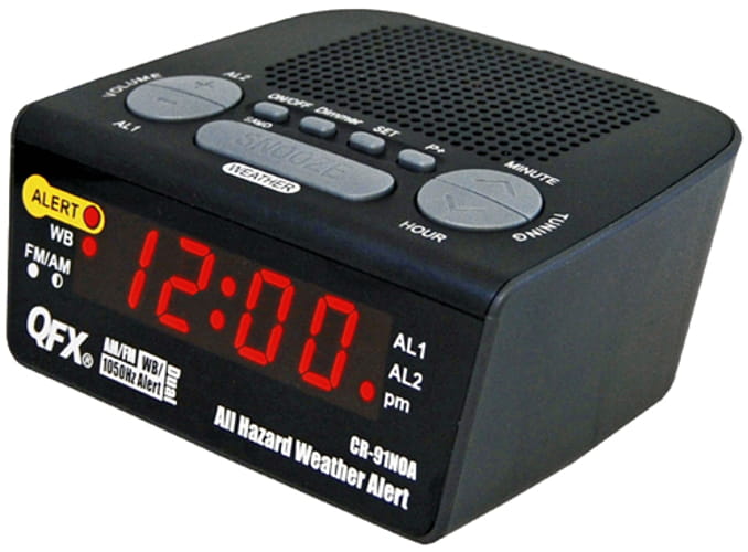 Qfx CR91NOA Radio Clock All Hazard Weather Alert Fm Am And