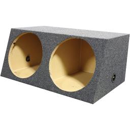 QPower (2) 12" Heavy Duty Angled Woofer Box - 1" MDF Construciton