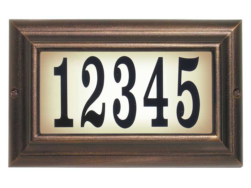Edgewood Large Lighted Address Plaque, Antique Copper