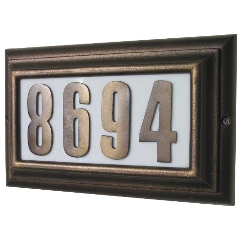 Edgewood Large Lighted Address Plaque, French Bronze