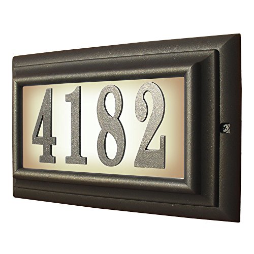 Edgewood Large Lighted Address Plaque, Oil Rub Bronze