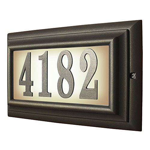 Edgewood Large Lighted Address Plaque, Oil Rub Bronze