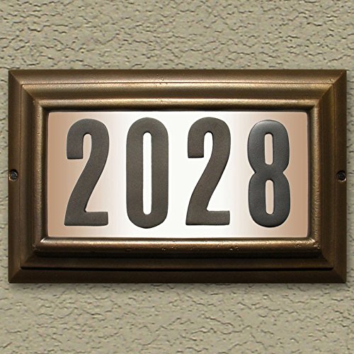 Edgewood Large Lighted Address Plaque, Pewter