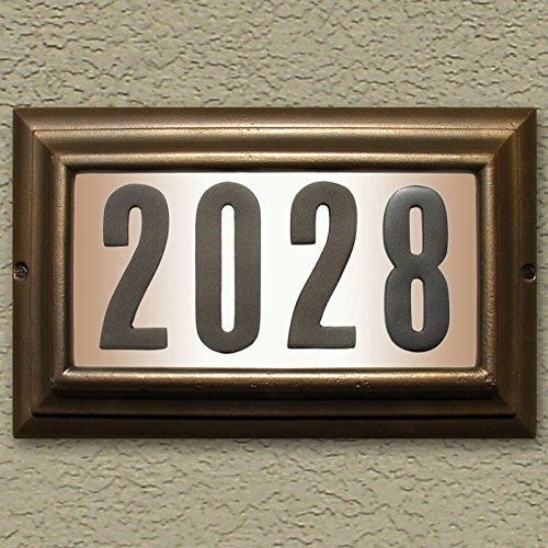 Edgewood Large Lighted Address Plaque, Pewter