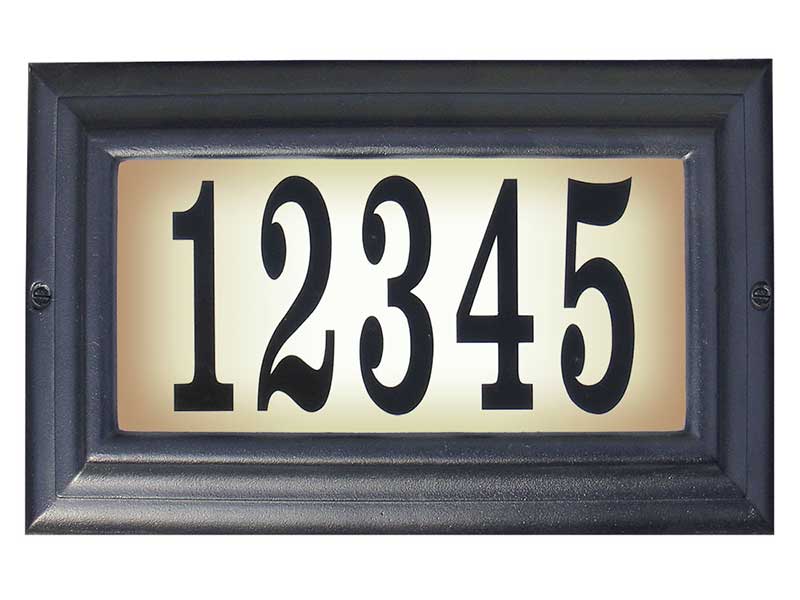 Edgewood Standard Lighted Address Plaque, Black